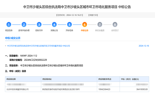 星空官网
子公司北京星空官网
成功续标沙坡头区城市环卫市场化服务